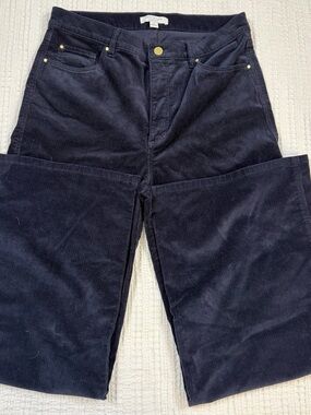 Anne Taylor -winter 2025- Dark Navy Corduroy Wide-Leg Pants-size 10